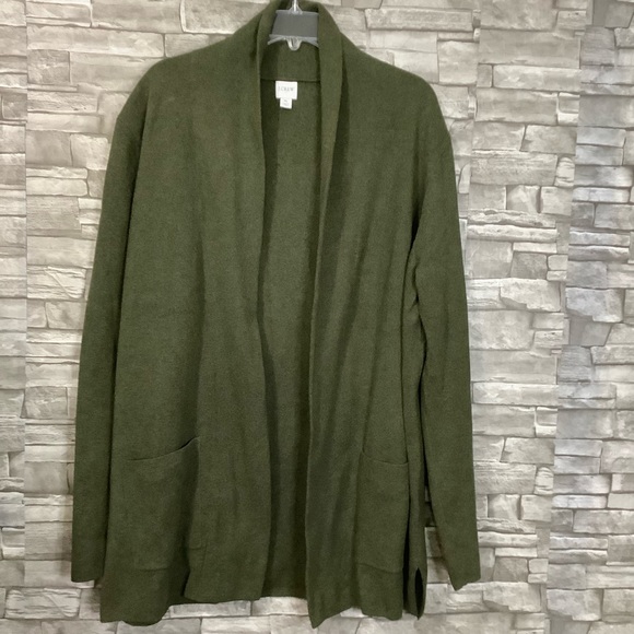 J.Crew Green Cotton Long Open Cardigan Sweater XL (C020) - Picture 1 of 13
